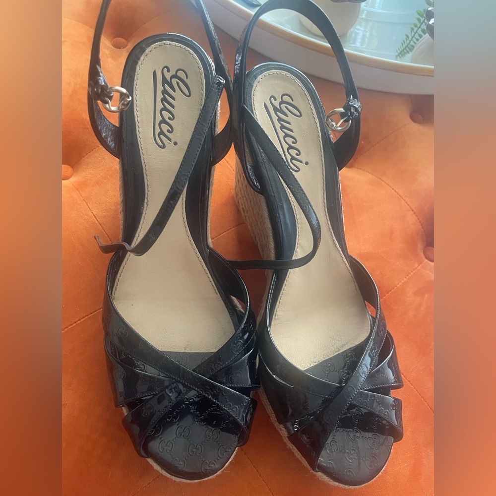 Gucci Shoes Annabel Espradilles- Black leather - 100% authentic
